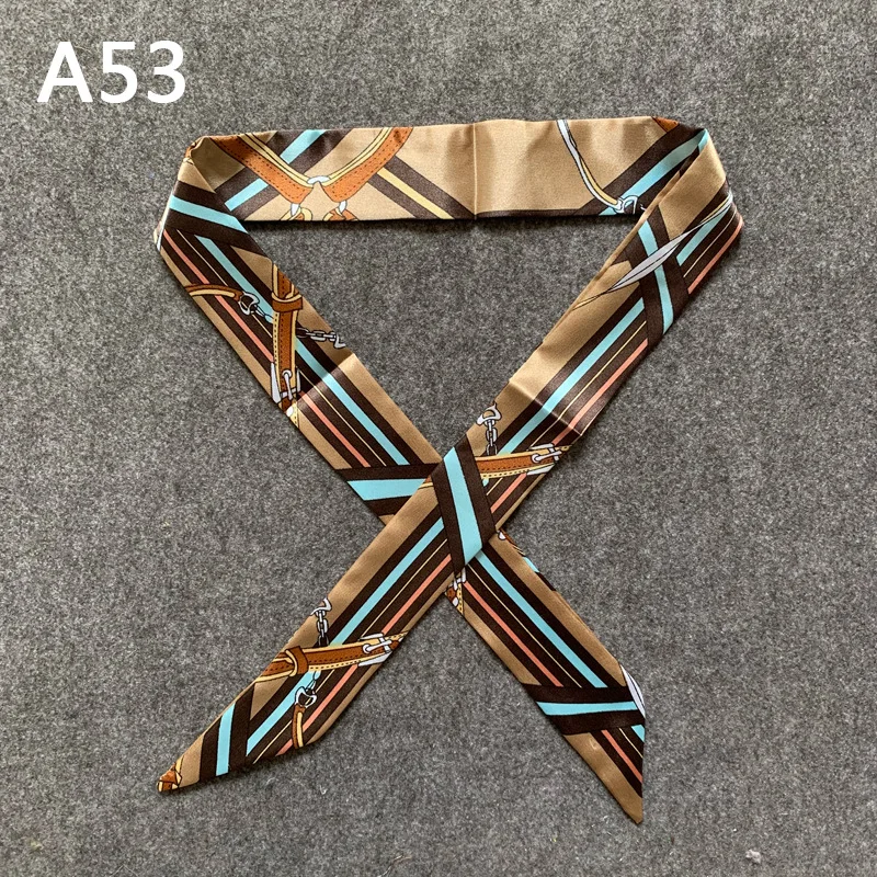 New Skinny Scarves Handle Bag Scarf Brand Silk Scarf For Women Fashion Head Scarf Wraps Bag Decoration Dropshipp