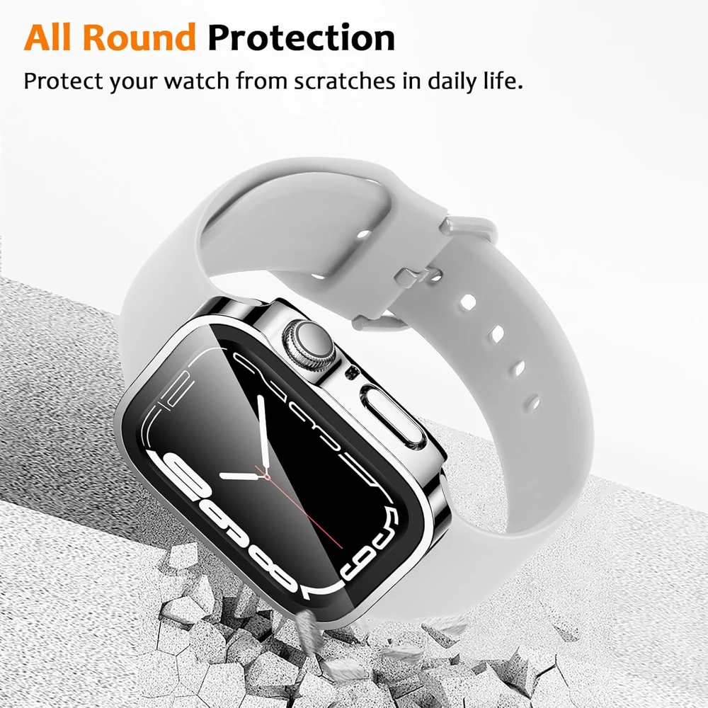Cover for Apple Watch Case 46mm 42mm 45mm 44mm 49mm 41 40mm Tempered Glass Screen Protector Series 11 10 7 8 9 SE 6 5 4 Ultra 3