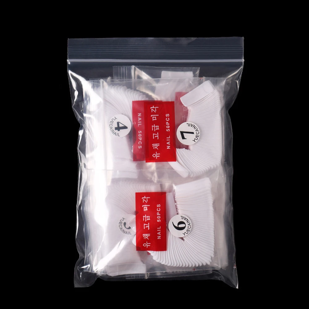 500pcs Half Cover False Nails Press on Nails Tips Clear Acrylic Nails 10 Sizes for Nail Salons and DIY Nail Art A-08