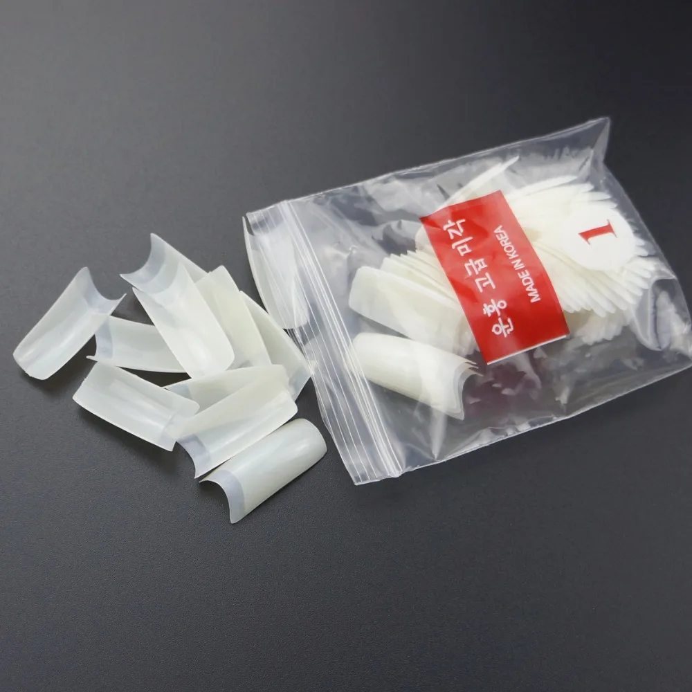 500pcs Half Cover False Nails Press on Nails Tips Clear Acrylic Nails 10 Sizes for Nail Salons and DIY Nail Art A-08