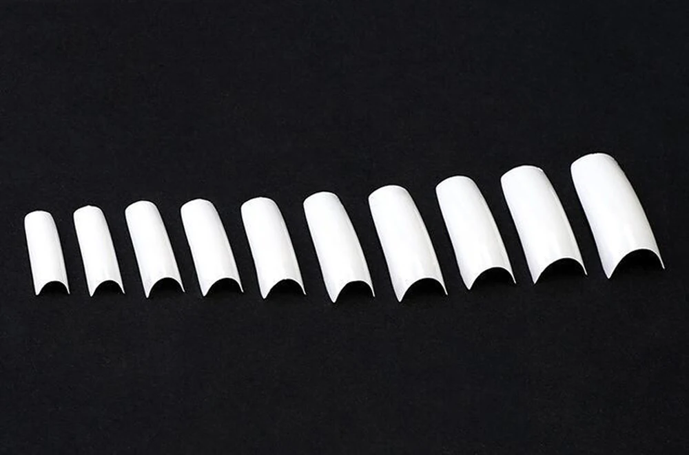 500pcs Half Cover False Nails Press on Nails Tips Clear Acrylic Nails 10 Sizes for Nail Salons and DIY Nail Art A-08
