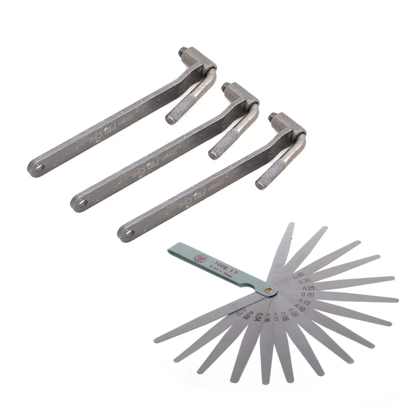 6pcs/lot Universal Motorcycle Engine Valve adjustment tool valve screw wrench 3/3.5/4mm 8mm 9mm 10mm Feeler gauge 0.02 to 1mm