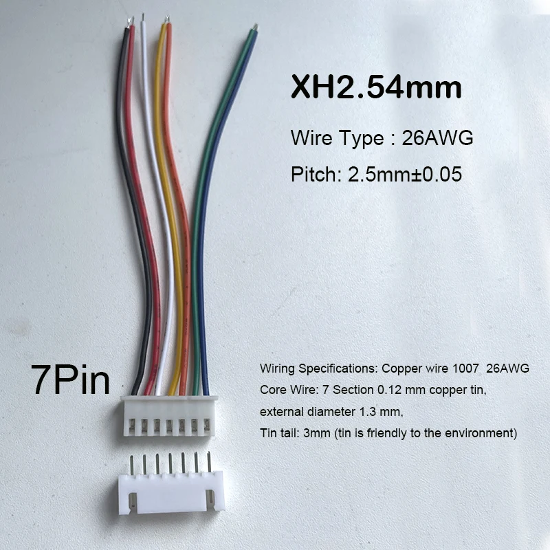 10Sets JST XH2.54 XH 2.54mm Wire Cable Connector 2/3/4/5/6/7/8/9/10 Pin Pitch Male Female Plug Socket 20cm Wire Length 26AWG