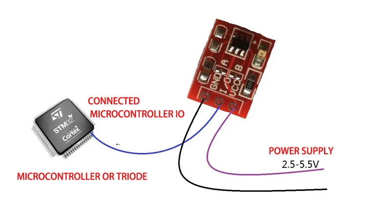 10PCS TTP223 Touch Button Module Self-Locking/No-Locking Capacitive Switch Single Channel Modifies Sensor
