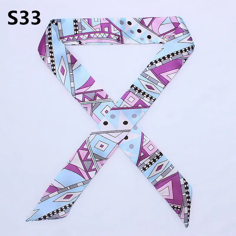 47 Colors Brand Bandana Small Silk Bag Scarf Women Head Hijab Scarf Long Skinny Scarves For Ladies Fashion Headband