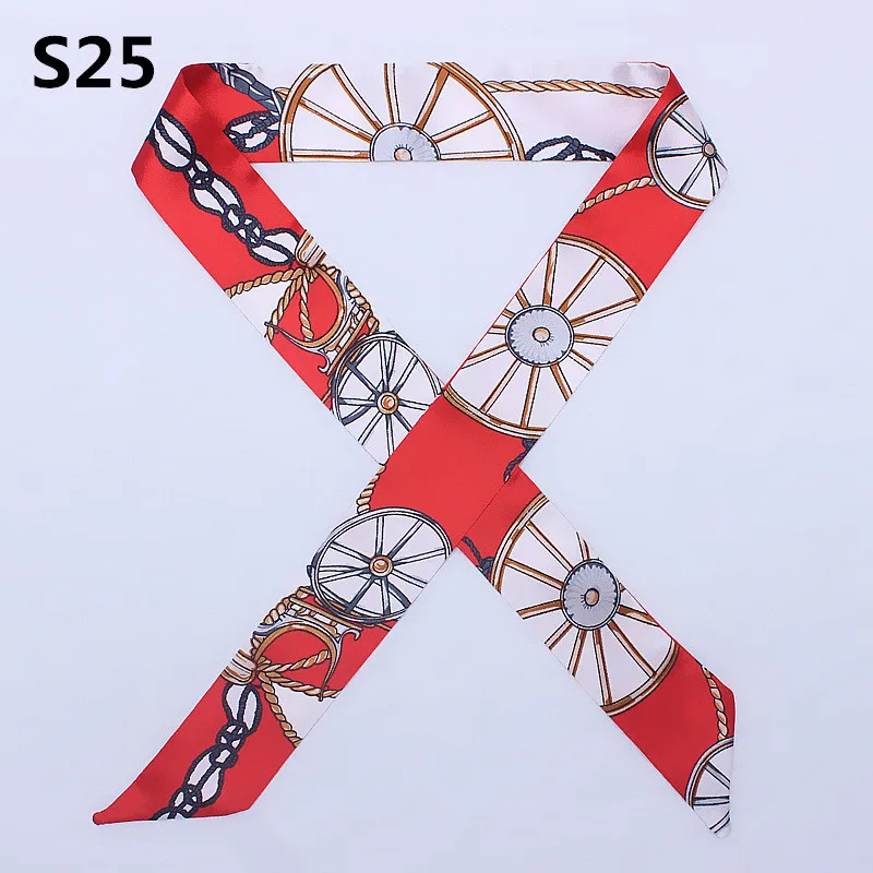 47 Colors Brand Bandana Small Silk Bag Scarf Women Head Hijab Scarf Long Skinny Scarves For Ladies Fashion Headband