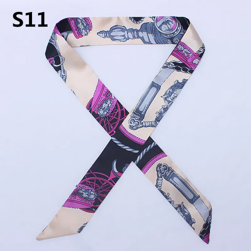 47 Colors Brand Bandana Small Silk Bag Scarf Women Head Hijab Scarf Long Skinny Scarves For Ladies Fashion Headband
