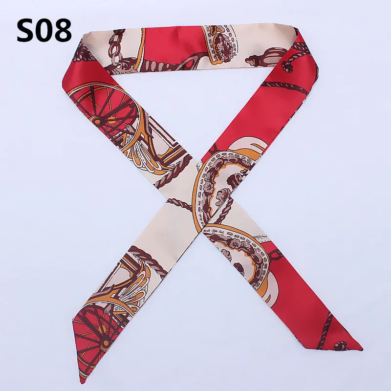 47 Colors Brand Bandana Small Silk Bag Scarf Women Head Hijab Scarf Long Skinny Scarves For Ladies Fashion Headband