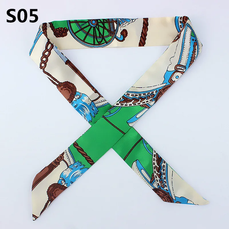 47 Colors Brand Bandana Small Silk Bag Scarf Women Head Hijab Scarf Long Skinny Scarves For Ladies Fashion Headband