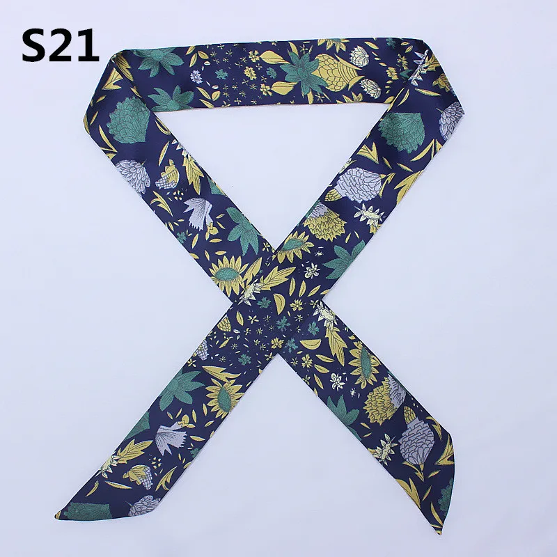 47 Colors Brand Bandana Small Silk Bag Scarf Women Head Hijab Scarf Long Skinny Scarves For Ladies Fashion Headband