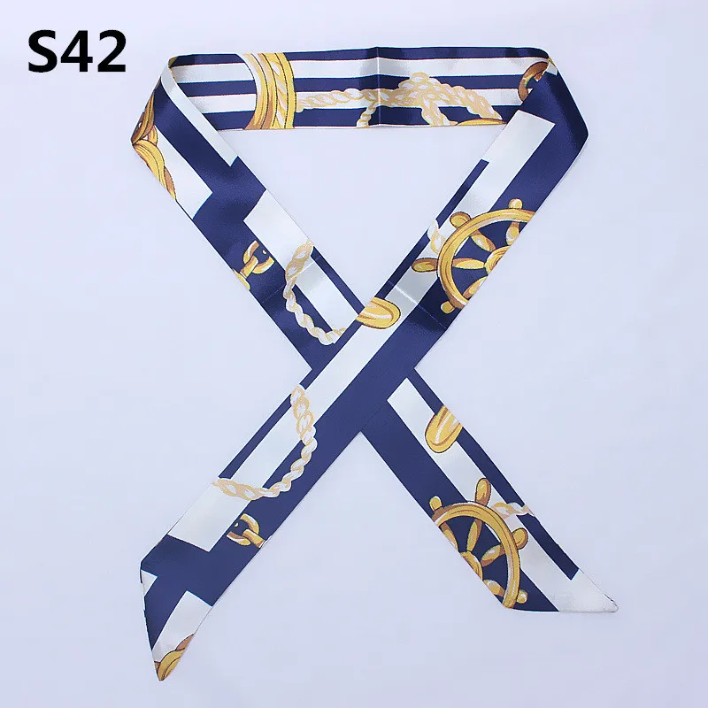 47 Colors Brand Bandana Small Silk Bag Scarf Women Head Hijab Scarf Long Skinny Scarves For Ladies Fashion Headband