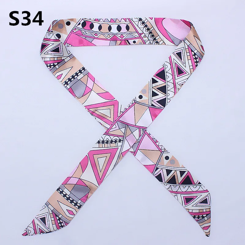 47 Colors Brand Bandana Small Silk Bag Scarf Women Head Hijab Scarf Long Skinny Scarves For Ladies Fashion Headband