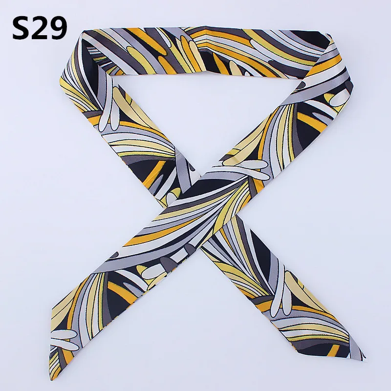 47 Colors Brand Bandana Small Silk Bag Scarf Women Head Hijab Scarf Long Skinny Scarves For Ladies Fashion Headband