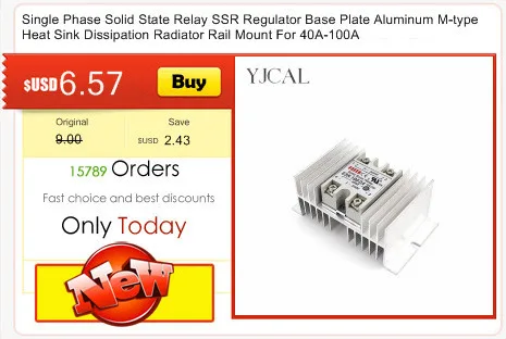 Mini Single Phase Solid State Relay SSR Aluminum Heat Sink Dissipation Radiator Newest Rail Mount For 10A-40A Relay