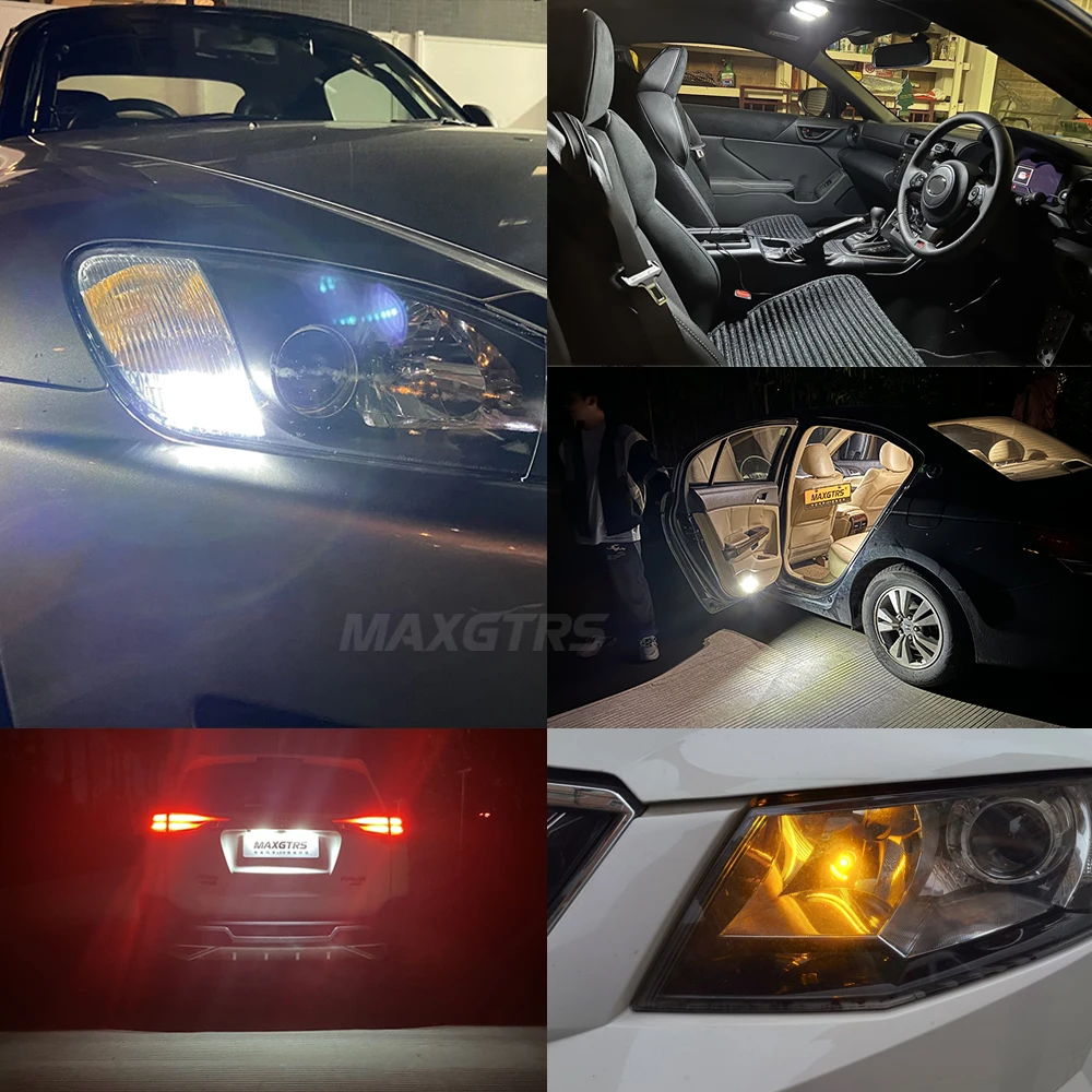 5x T10 LED W5W Car Side Interior Lights 12V Reading Bulb 3030 Chips 194 168 Auto White Red Yellow Parking Marker Dome Lamps