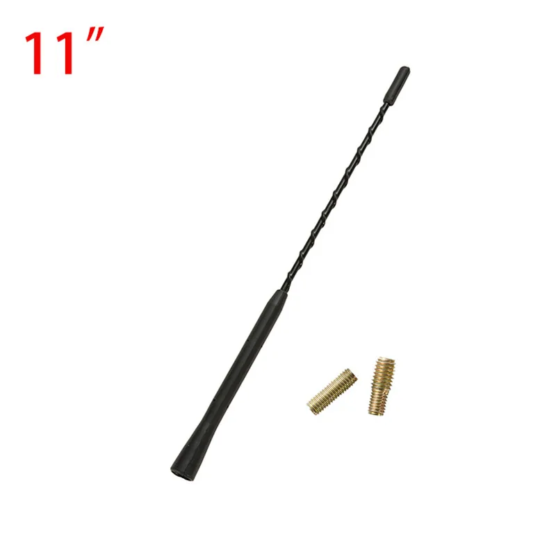 9/11/16 Inch Universal Car Anti-noise Flexible Roof Mast Whip Stereo Radio FM/AM Signal Aerial Amplified Antenna With Two Screws