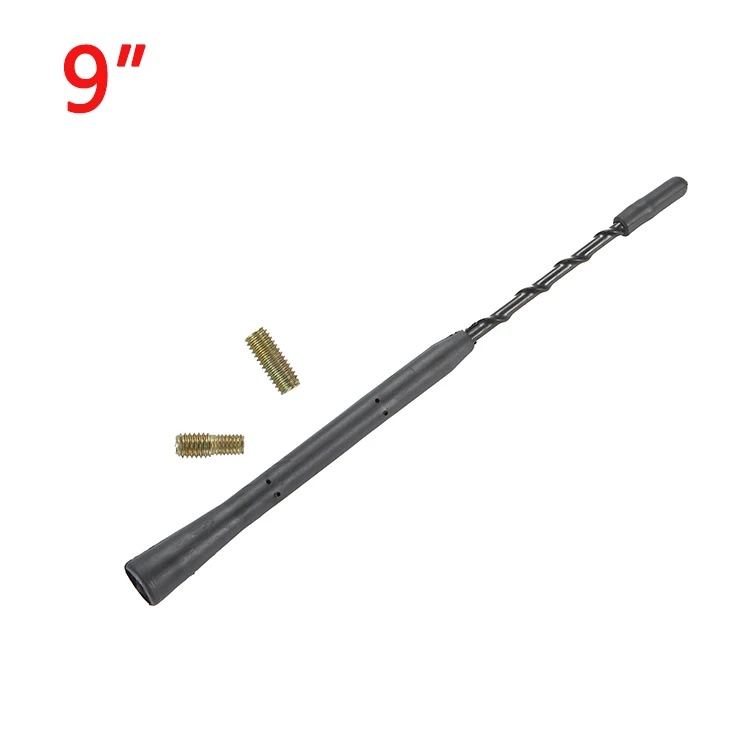 9/11/16 Inch Universal Car Anti-noise Flexible Roof Mast Whip Stereo Radio FM/AM Signal Aerial Amplified Antenna With Two Screws