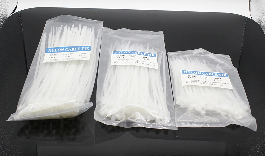 300 Pcs Nylon Cable Self-locking Plastic Wire Zip Ties Set 3*100 3*150 4*200 MRO & Industrial Supply Fasteners & Hardware Cable