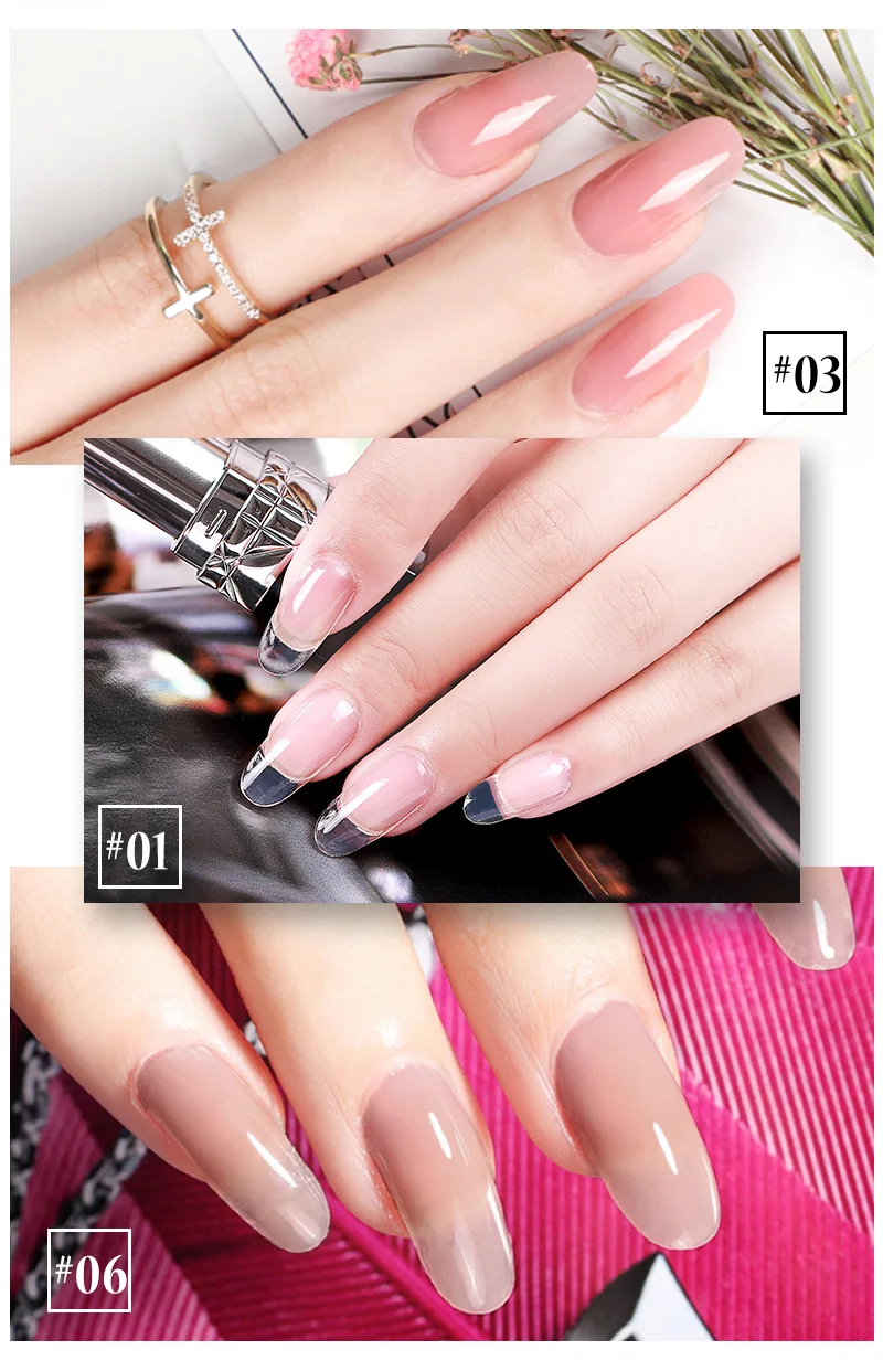 Venalisa New Acrylic Gel Poly Extension Nail Gel Soak Off UV LED Durable Gel Slice Tips Fast Dry Clear Jelly Gel Base Top Coat