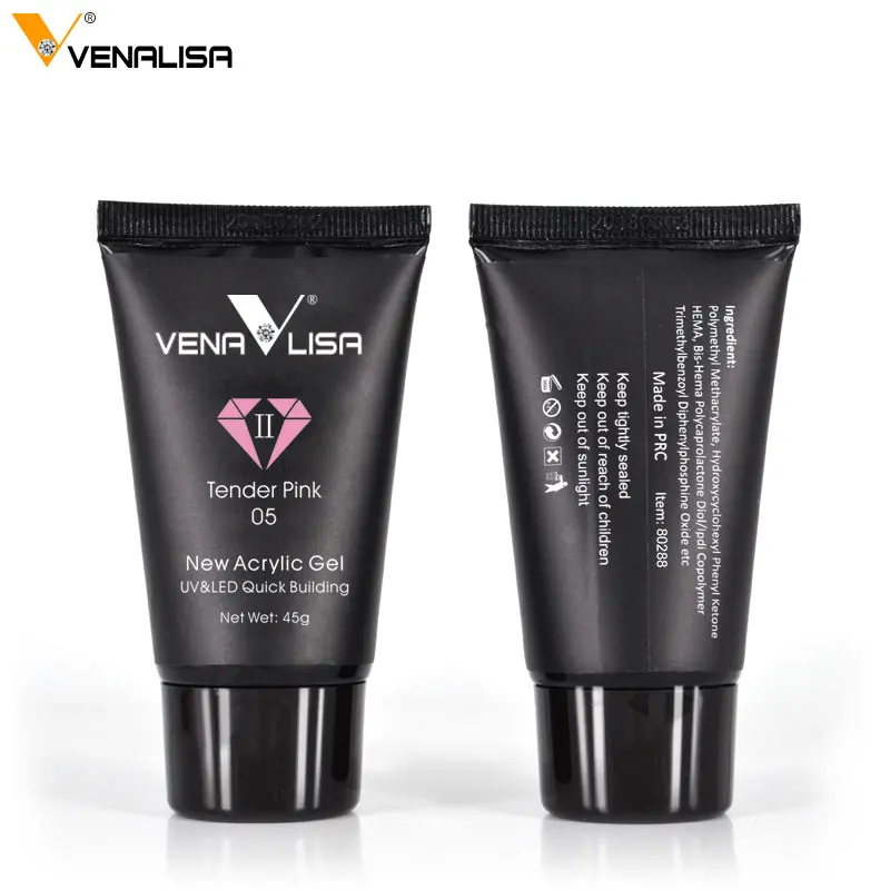 Venalisa New Acrylic Gel Poly Extension Nail Gel Soak Off UV LED Durable Gel Slice Tips Fast Dry Clear Jelly Gel Base Top Coat