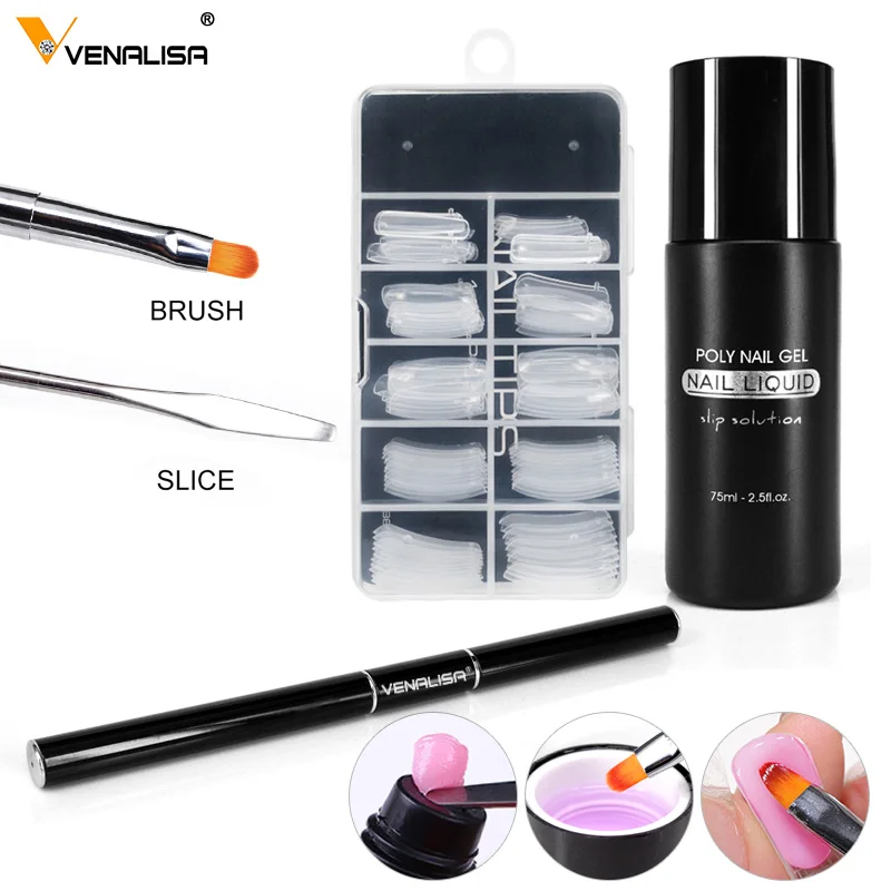 Venalisa New Acrylic Gel Poly Extension Nail Gel Soak Off UV LED Durable Gel Slice Tips Fast Dry Clear Jelly Gel Base Top Coat