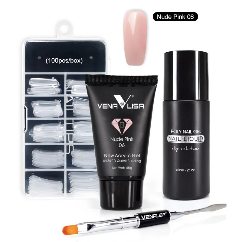 Venalisa New Acrylic Gel Poly Extension Nail Gel Soak Off UV LED Durable Gel Slice Tips Fast Dry Clear Jelly Gel Base Top Coat