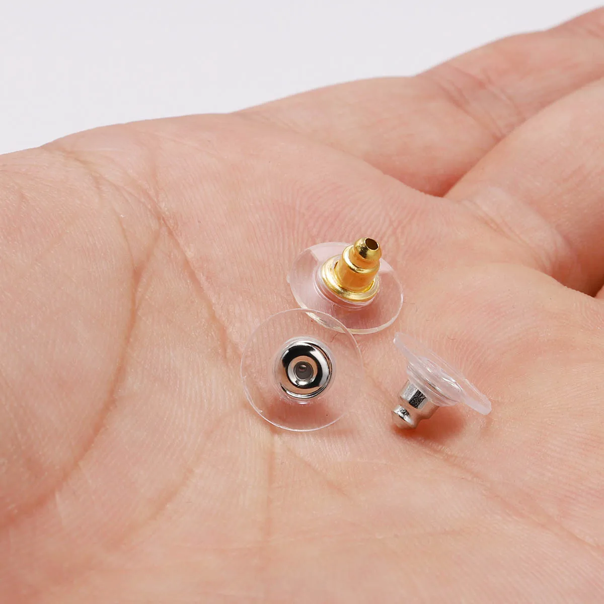 100pcs/lot Rubber Earring Backs Stopper Stainless Steel Earnuts Stud Earring Back For DIY Jewelry Making Findings Accessories