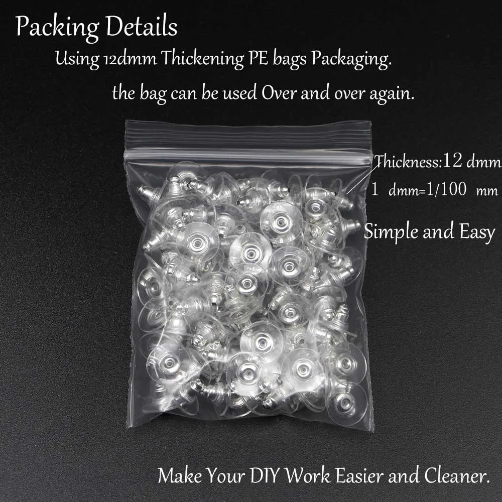 100pcs/lot Rubber Earring Backs Stopper Stainless Steel Earnuts Stud Earring Back For DIY Jewelry Making Findings Accessories