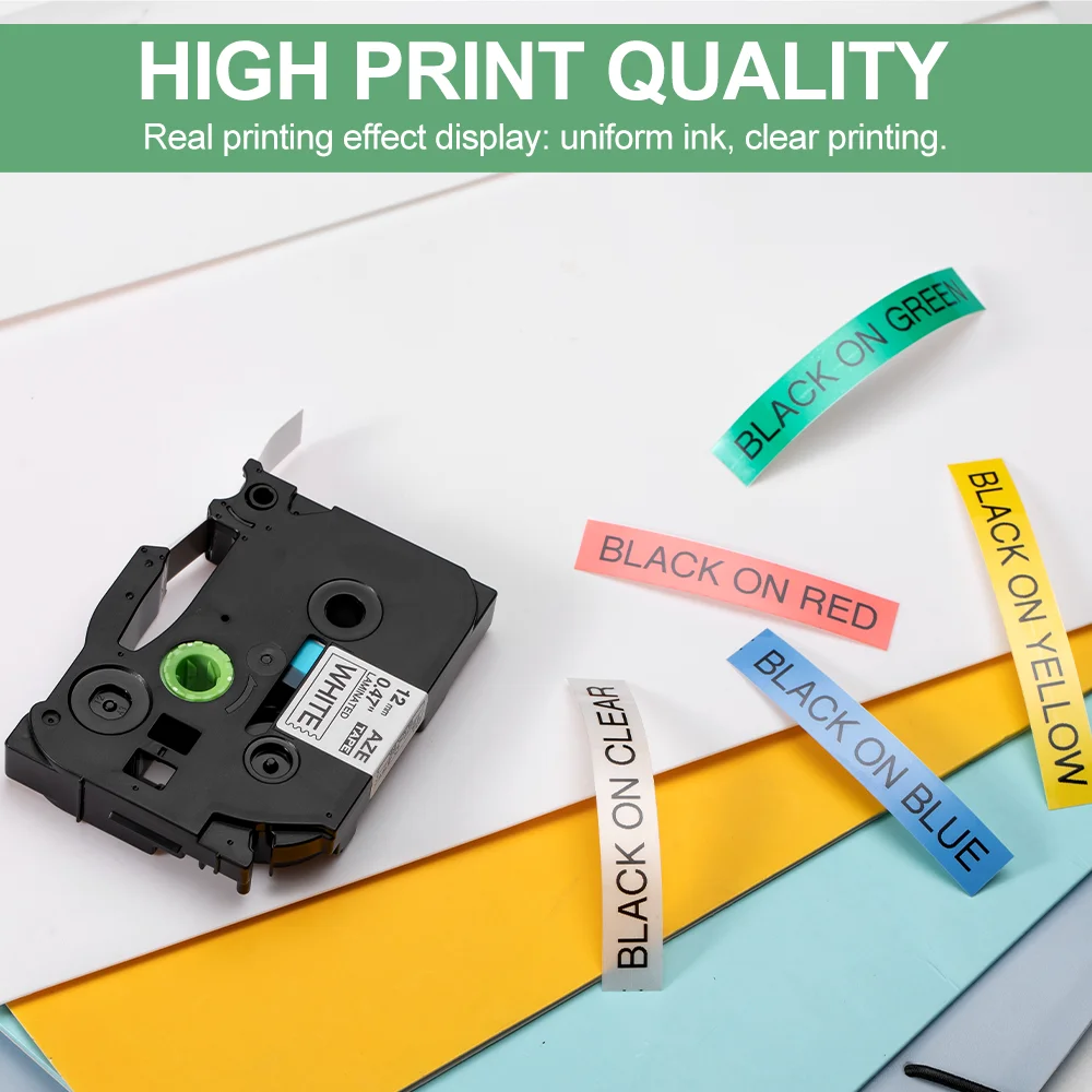 6/9/12/18/24mm TZ-White Label Lamination Ribbon TZE231 TZE241 TZE251 TZE221 Compatible for Brother Label Printer PT-H100 PTD600