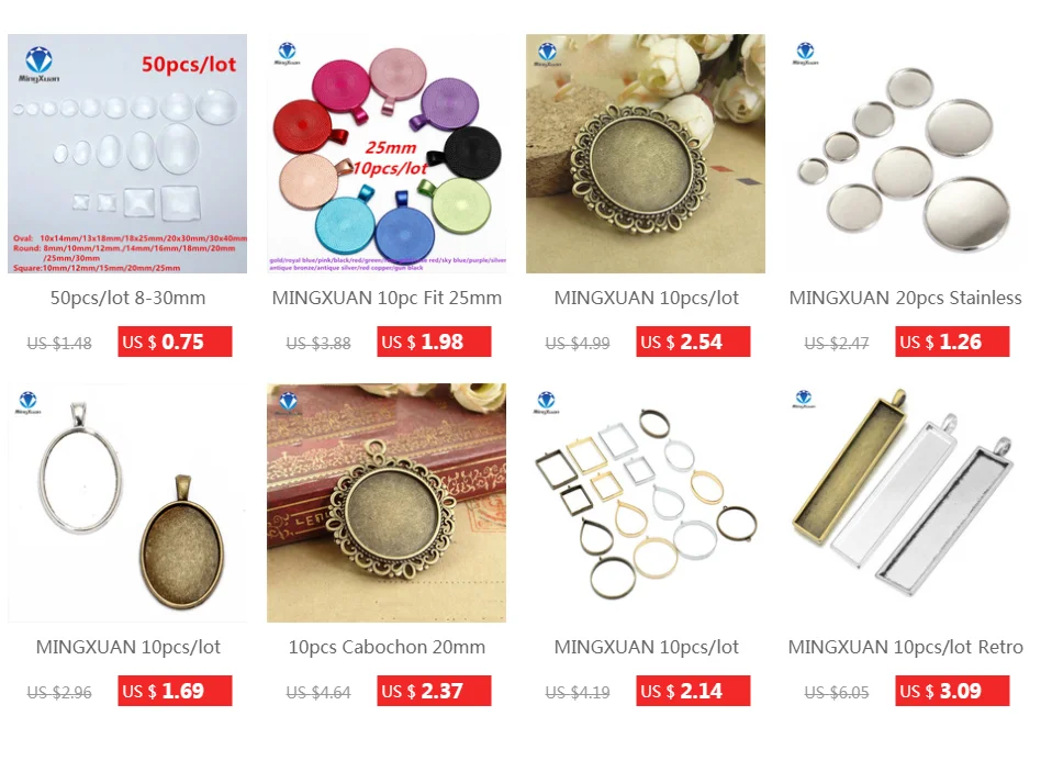 20pcs 6-30mm Gold Color Stainless Steel Cabochon Base Pendant Settings Blank Tray for Cameo Jewerly Making Components DIY
