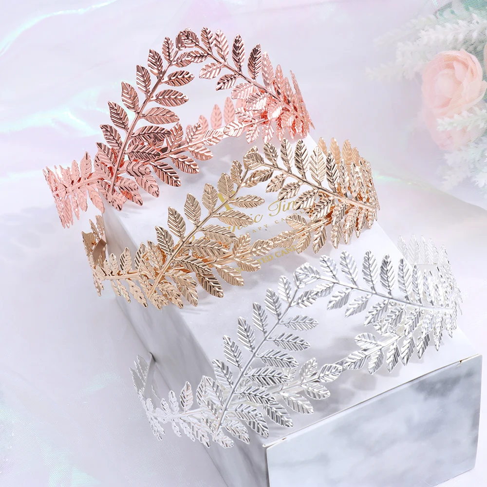 Retro Gold leaf wedding roman bride greek women hair accessories bride head jewel headband head tiaras crown jewelry Hair Hoop