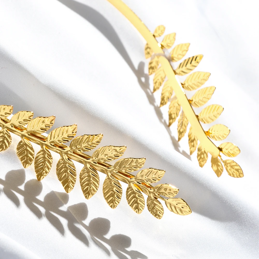 Retro Gold leaf wedding roman bride greek women hair accessories bride head jewel headband head tiaras crown jewelry Hair Hoop