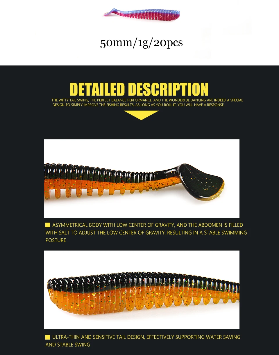 Supercontinent 5cm 8cm 9.5cm 11cm Fishing Lures soft lure Artificial bait Predator Tackle for pike and Pike