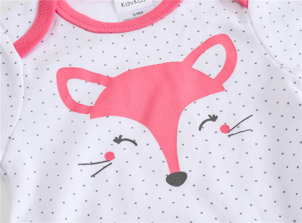 Kavkas Baby Girls Bodysuits 6/3 pcs/lot Summer Cotton Baby Clothes Short Sleeve Newborn body bebe 0-3 months Infant Clothing