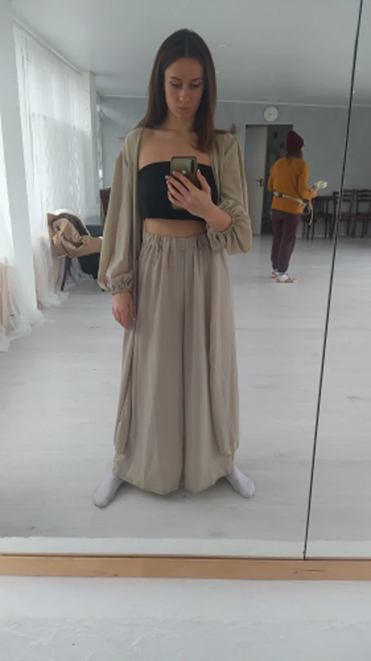 Women 3 Piece Sets Homewear Fashion Casual Lantern Sleeve Cardigan Tops+Wide Leg Pants Suits Lady Spring Soft Three Piece Outfit