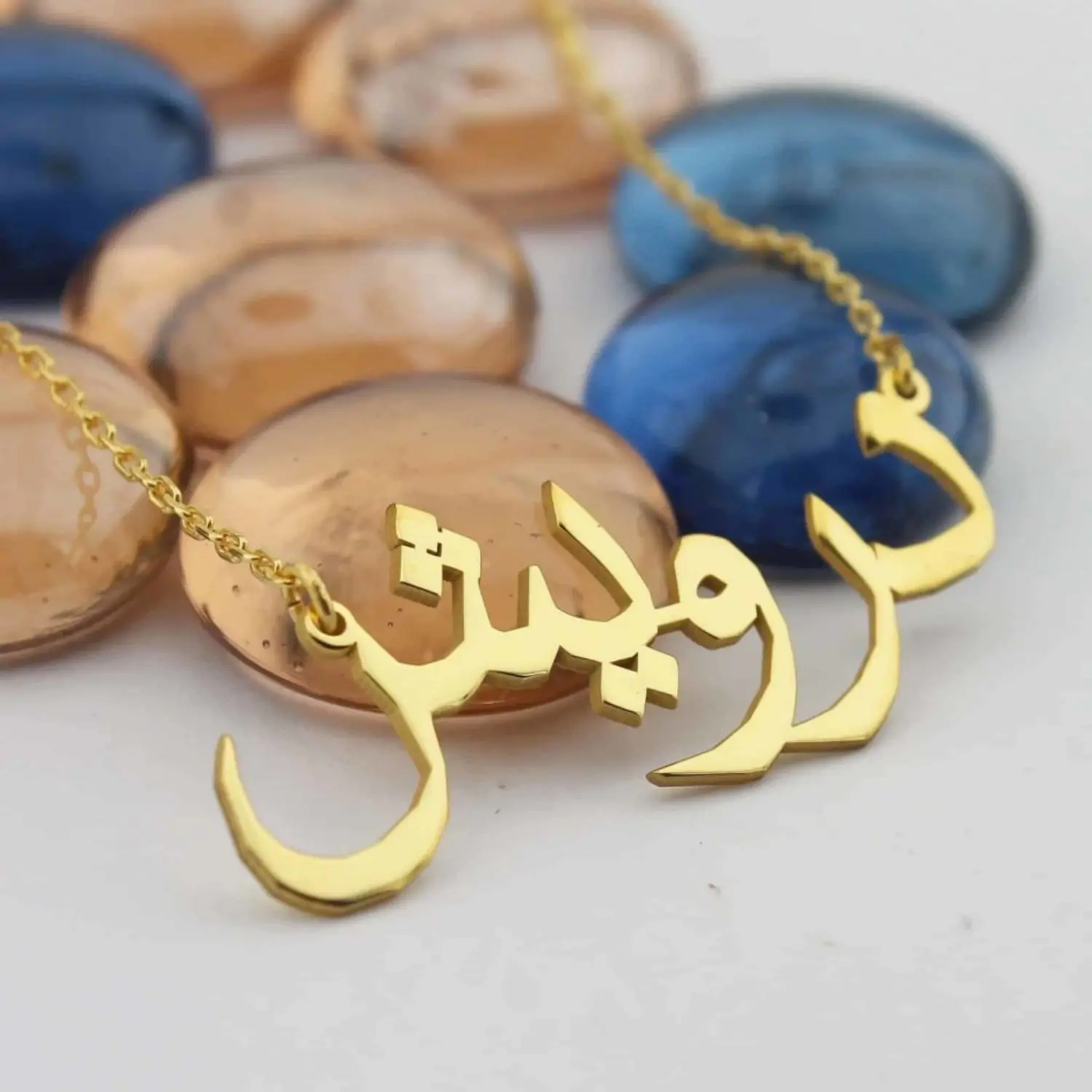 304L Personalized Name Necklace for Women Custom Arabic Nameplate Gold Pendant Stainless Steel Jewelry Collier AYATUL KURSI