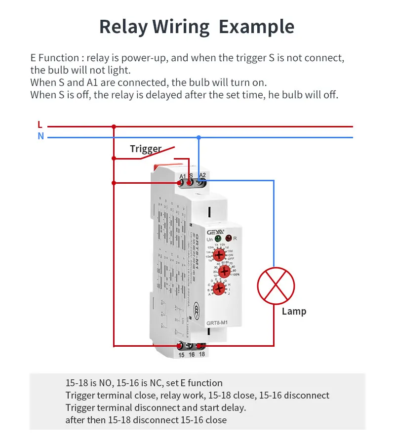 GEYA GRT8-M 16A Multifunction Timer Relay with 10 Function Choices AC DC 12V 24V 220V 230V Time Relay