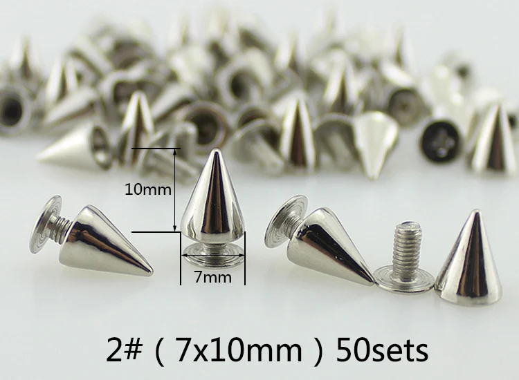 All Kinds of Silver Spikes Rivets For Leather Punk Studs and Spikes For Clothes Thorns Patch Tachas Para Ropa Remaches