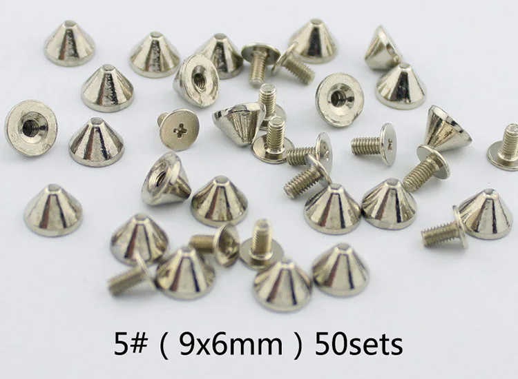All Kinds of Silver Spikes Rivets For Leather Punk Studs and Spikes For Clothes Thorns Patch Tachas Para Ropa Remaches