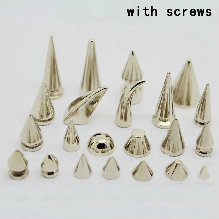 All Kinds of Silver Spikes Rivets For Leather Punk Studs and Spikes For Clothes Thorns Patch Tachas Para Ropa Remaches