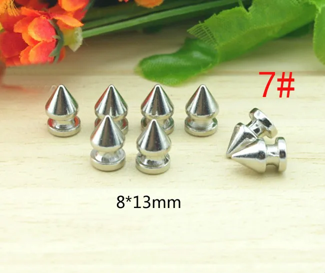 All Kinds of Silver Spikes Rivets For Leather Punk Studs and Spikes For Clothes Thorns Patch Tachas Para Ropa Remaches