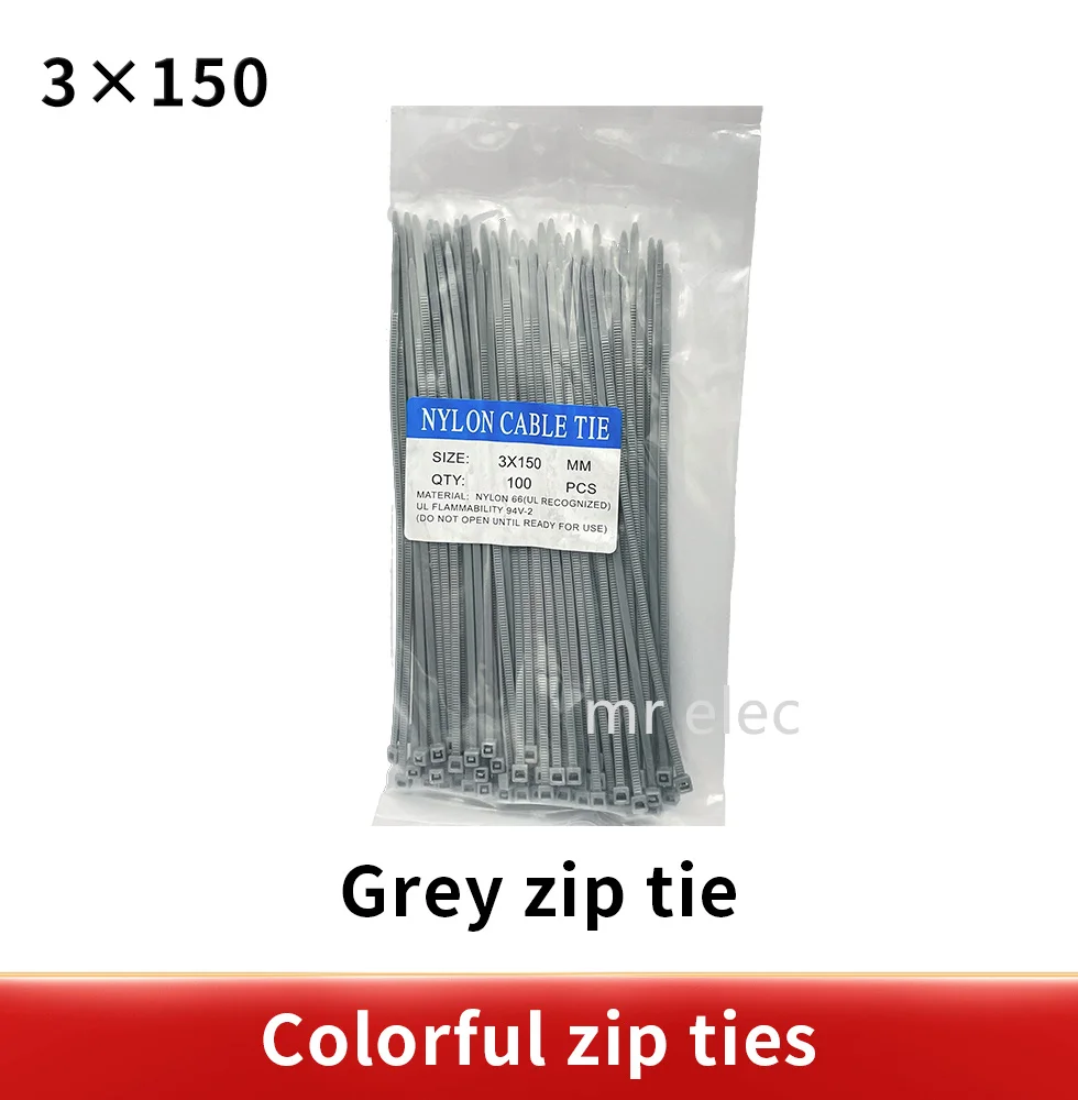 100/Lot 3*150mm Zip Ties Width 2.5mm Colorful Factory Standard Self-locking Plastic Cable Ties 3x150