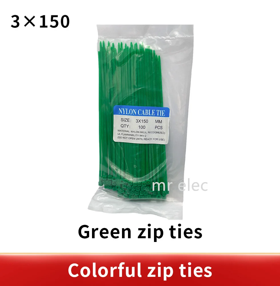 100/Lot 3*150mm Zip Ties Width 2.5mm Colorful Factory Standard Self-locking Plastic Cable Ties 3x150