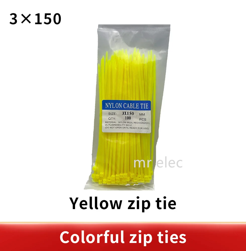 100/Lot 3*150mm Zip Ties Width 2.5mm Colorful Factory Standard Self-locking Plastic Cable Ties 3x150
