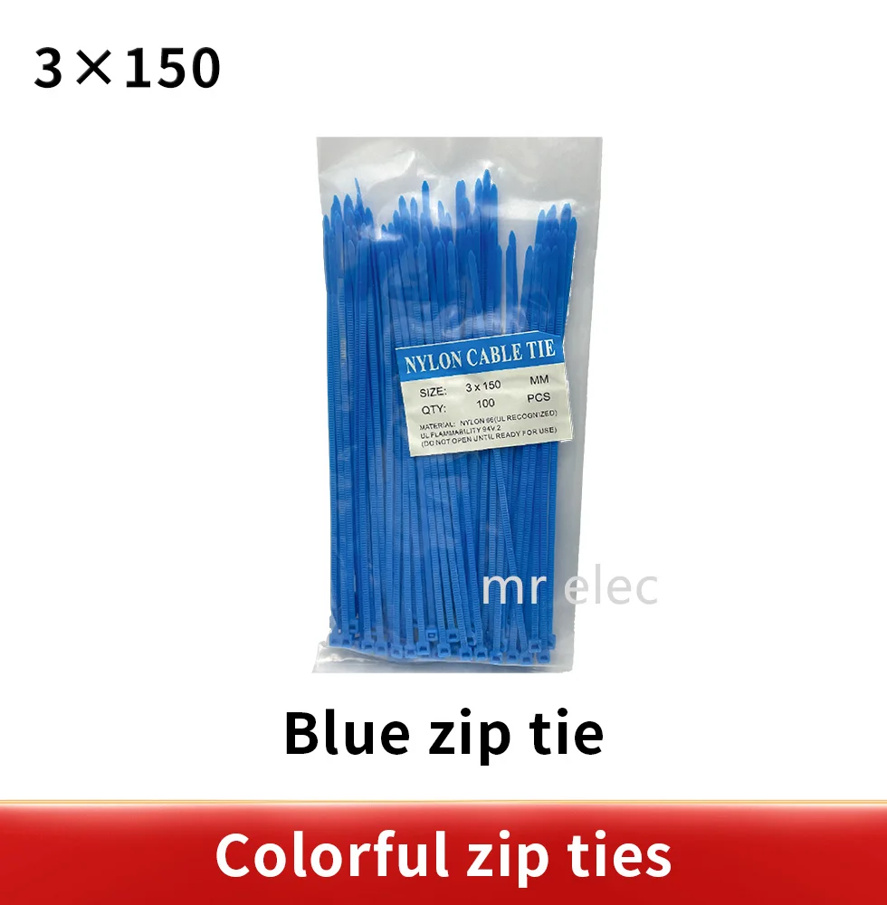 100/Lot 3*150mm Zip Ties Width 2.5mm Colorful Factory Standard Self-locking Plastic Cable Ties 3x150