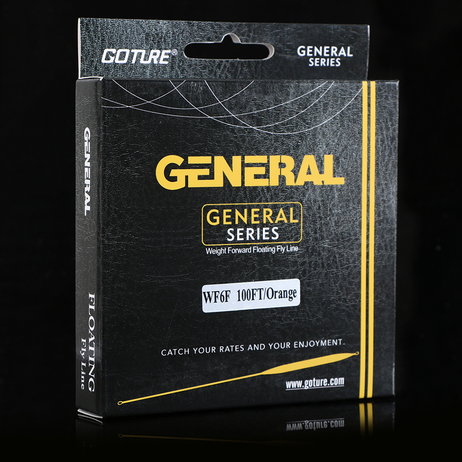 Goture GENERAL Fly Line 30M/100FT WF 3/4/5/6/7/8F Weight Forward Floating Fly Fishing Line with Welded Loops 7 Colors Optional