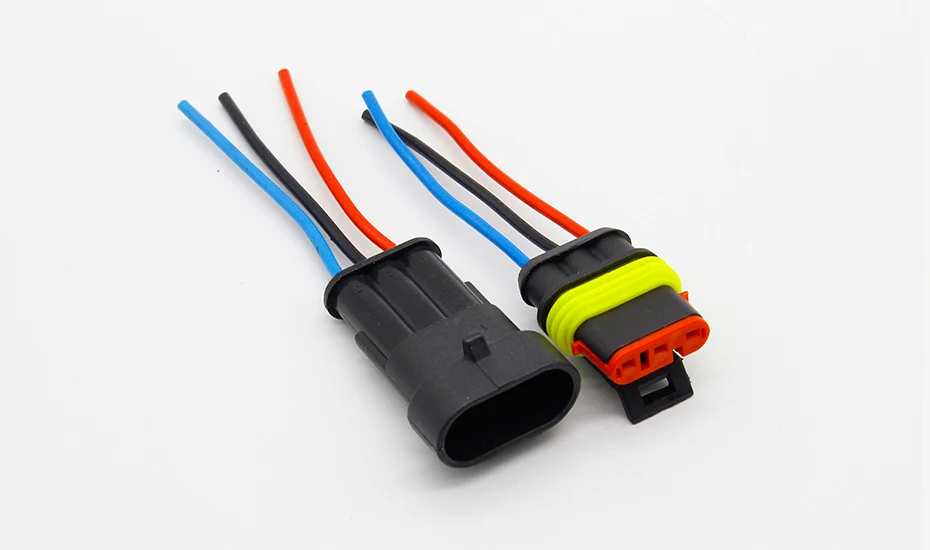 3 Pin Way Sealed Waterproof Electrical Wire Connector Plug Set Auto Connectors with Cable