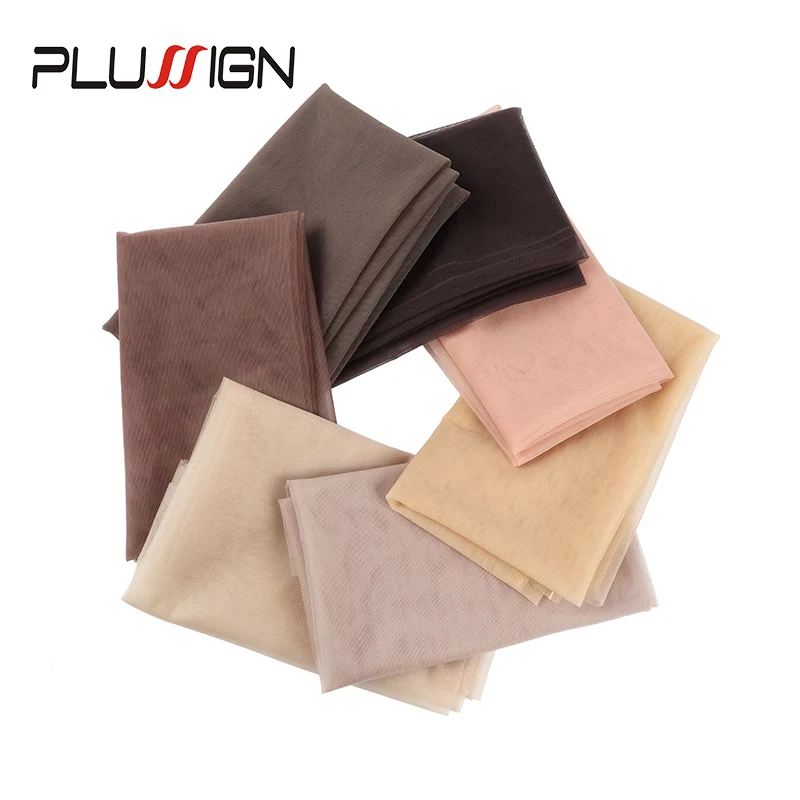 Plussign 1/4 Yard Hair Weaving Netting Top Swiss Lace Material Basement Foundation Toupee Frontal Closure Net For Making Wigs