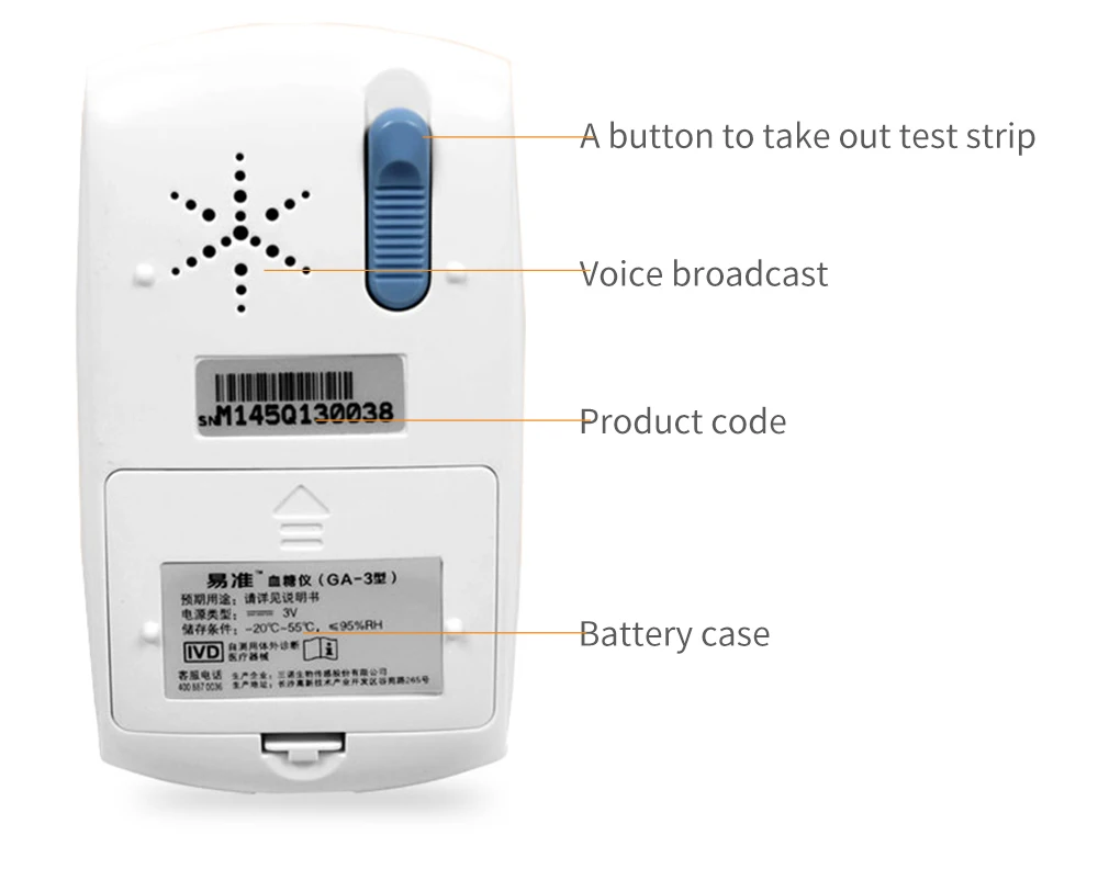 Sinocare GA-3 Glucometer Diabetes Blood Glucose Meter & Test Strips &Lancets Glm Medical Blood Sugar Meter Diabetes Tester
