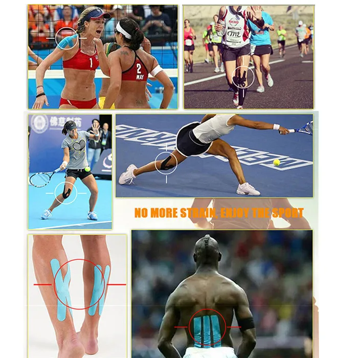 Width 2.5cm-10cm Kinesiology Tape 5m Athletic Tape Sports Recovery Knee Protector Waterproof Tennis Muscle Pain Relief Bandage